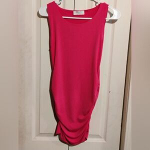 Zenana Outfitters Pink Ruched Scoop Neck Mini Dress